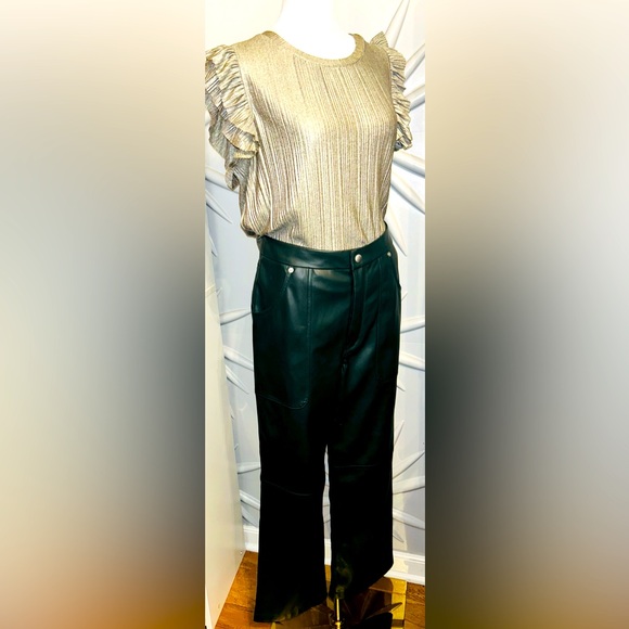NWT Blank NYC SZ 29 hunter green faux leather pants w/2 front & 2 rear pockets - Picture 4 of 8